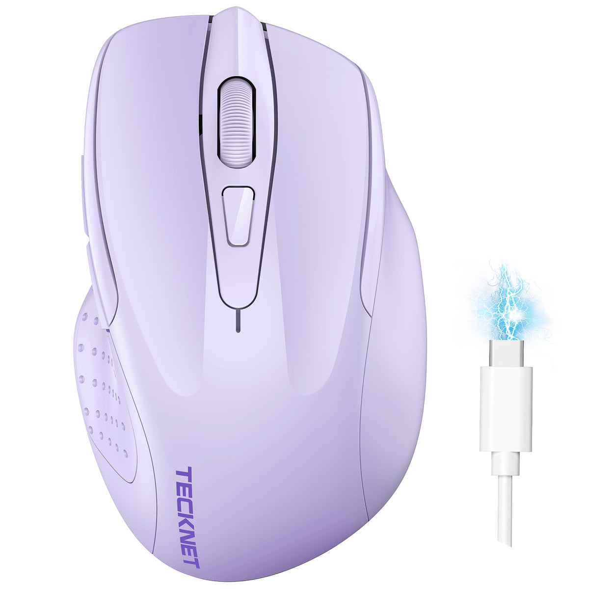 TECKNET Wireless Mouse, BT 5.0/2.4G, Rechargeable 6-DPI Silent, Blue