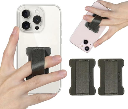 Universal Phone Grip for Smartphones - Phone Holder for Hand for Back of Phone - Wireless Charging Compatible (Gray) - 2Pack