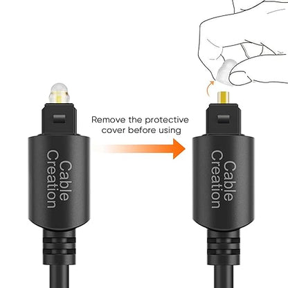 CableCreation 12FT Digital Optical Audio Cable 2-Pack, Toslink Male to Male, Compatible with Home Theater, Sound Bar, TV, PS4, Xbox & More