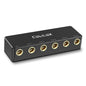 Cubilux 5-Way Quarter Inch Signal Splitter, Passive 1/4” Audio Splitter, 6.35mm Multiport Aux Splitter Box for Instruments, Bass Guitar, Keyboard, Headphones, Studio Monitor, Speaker, Amplifier