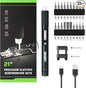 Small Electric Screwdriver Set, JAKEMY Adjustable 3 Torque Cordless Screwdriver Set for Laptop, Rechargeable Mini Computer Screwdriver Kit for Electronics Repair with Shadowless LED Lamp