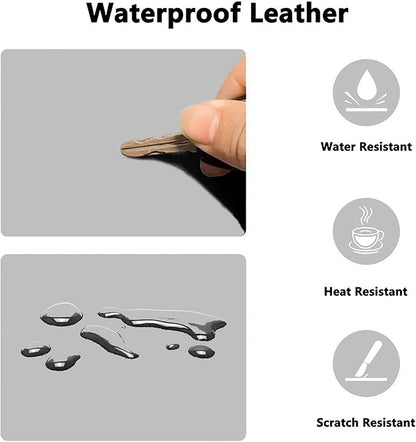 PU Leather Desk Pad Protector Gaming Mouse Pad Non Slip Desk Mat for Keyboard and Mouse Waterproof Desk Writing Pad for Office and Home Desk Accessories(Gray, 47.2 * 17.7)