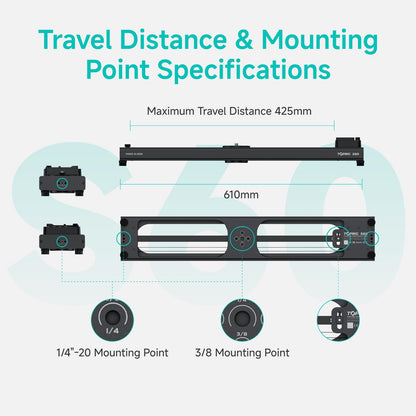 Accsoon Toprig Motorized Camera Slider, Wireless DSLR Video Slider with Button/APP Control, Time-Lapse/Loop Mode, Speed Knob, 120° Panoramic Shooting, Compatible with GoPro, Camera-24inch Video Slider