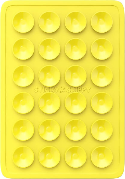 Suction Phone Case Mount, Sillicon Adhesive Phone Accessory for iPhone and Android, Hands-Free Fidget Toy Mirror Shower Phone Holder, Tiktok Videos and Selfies (Yellow)