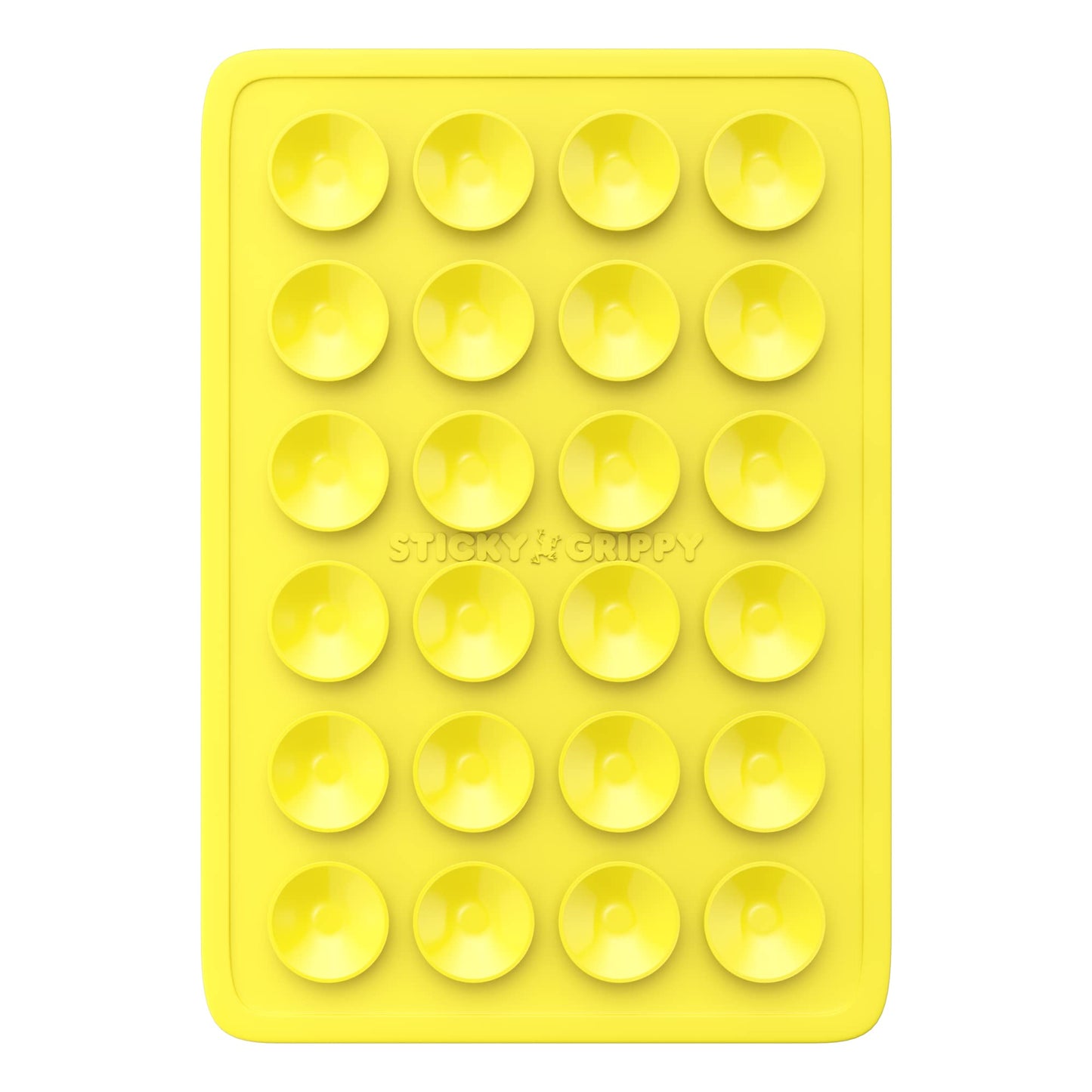 StickyGrippy Suction Phone Case Mount, Sillicon Adhesive Phone Accessory for iPhone and Android, Hands-Free Strong Grip Mirror Shower Phone Holder, Tiktok Videos and Selfies (Yellow)