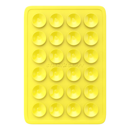 StickyGrippy Suction Phone Case Mount, Sillicon Adhesive Phone Accessory for iPhone and Android, Hands-Free Strong Grip Mirror Shower Phone Holder, Tiktok Videos and Selfies (Yellow)