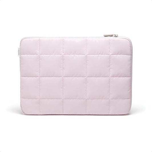 U Brands Nylon Puffer Zipping Large Laptop Sleeve, 9.75" x 13", Computer Accessories, Laptop Bag for MacBook Pro, MacBook Air, Chromebook, HP Computer, Petal Pink