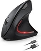 TECKNET Ergonomic Mouse Wireless, Rechargeable Mouse Wireless Silent for Carpal Tunnel Right Hand, 2.4GHz USB Vertical Mouse Wireless for Laptop, 5 Adjustable 4800 DPI, Computer, MacBook, Desktop