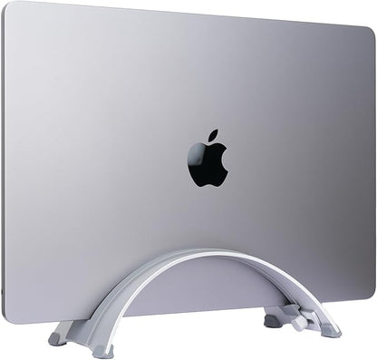 Adjustable Vertical Laptop Stand - 6061 Aluminum, CNC Precision, Anodized Finish, Fits All Laptops Including 17-inch, Ventilated Design, Anti-Slip Silicone Pads, ARC Shaped Stands