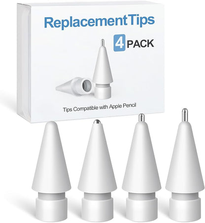 Replacement Tips for Apple Pencil Accessories - 4 Pack Mix Replacement Pencil Tips for Apple Pencil 2nd/ 1st Gen/USB-C/Pencil Pro