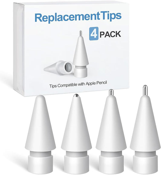 Replacement Tips for Apple Pencil Accessories - 4 Pack Mix Replacement Pencil Tips for Apple Pencil 2nd/ 1st Gen/USB-C/Pencil Pro