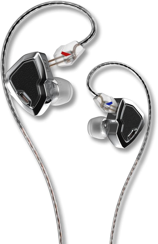 MS2 PRO in-Ear Monitor, 10.2mm Dual-Magnetic Drivers 1DD+1BA Hybird IEMs Wired Earbuds, Zinc Alloy Integrated Molding, Pneumatic Filters for Audiophile Musicians, Detachable 4.4mm OFC Cable