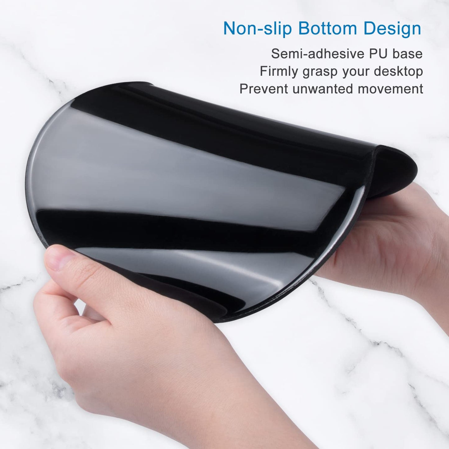 ITNRSIIET Ergonomic Mouse Pad with Gel Wrist Support Small Wrist Rest Smooth Surface Non-Slip PU Base Comfortable Office Supplies Pain Relief, 8.7 x 7.2 inches, Abstract Art Marble