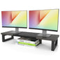 WESTREE Dual Monitor Stand Riser, Wood and Steel Monitor Stand Riser, Computer Monitor Stand for 2 Monitors, Multi-Purpose Desktop Storage Stand for Computer,Laptop,Printer,TV