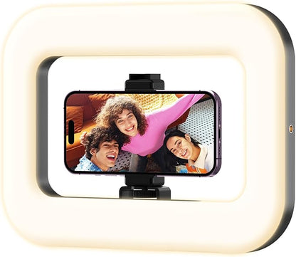 Rechargeable Ring Light Without Stand, Cordless Square Ring Light for 360 Photo Booth Accessories, Phone Video Stabilizer for iPhone with 4000mAh Built-in Battery for Video Recording Streaming
