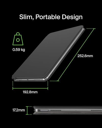 Belkin Pro Keyboard Case w/Magnetic Stand, Backlit Bluetooth Keyboard, Multi-Gesture Controls, Magnetic Apple Pencil Storage Compatibility, & Multimedia Keys for iPad Pro 13" (M4) - Black