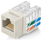 Everest 90° Angled RJ45 Cat6 Keystone Jacks 20-Pack in Light Almond - Slim Profile Female RJ45 Connectors - Cat 6 Keystone Jack - Compatible with 90° Angled Speed Termination Tool - easyJACK