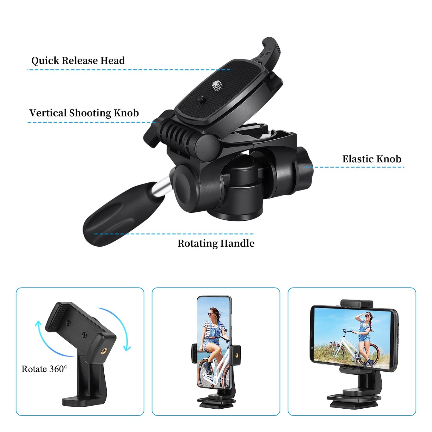 JOILCAN Tripod Camera Tripods, 74" Tripod for Camera Cell Phone Video Recording, Heavy Duty Tall Camera Tripod Stand, Professional Travel DSLR Tripods Compatible with Canon iPhone, Max Load 15 LB