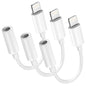 3-Pack Lightning to 3.5mm Adapter, MFi Certified Hi-Fi DAC Audio Dongle