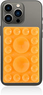 ZYCCER Double Sided Silicone Suction Phone Holder Mount,Compatible with iPhone and Android Cases Hands-Free Mirror Shower Phone Mount Strong Grip Holder (Orenge, Single Sided 1PCS)