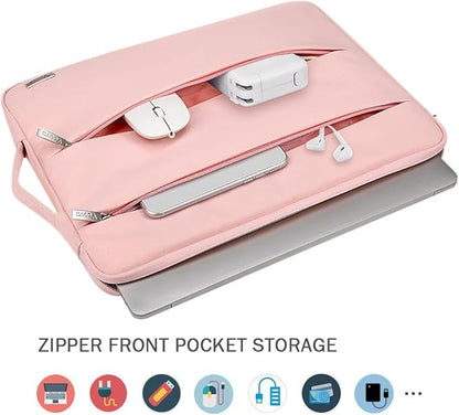 Voova Laptop Sleeve Carrying Case 15.6 16 Inch,Slim Computer Cover Bag Compatible with MacBook Pro 15/16, Dell xps 15,15-16 Inch HP Dell Asus Acer Laptop, Sakura Pink