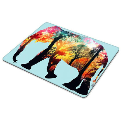 Square Mouse Pad Colorful Forest Elephant-1,Gaming Mouse Pads for Desk,Soft Computer Waterproof Non-Slip Mouse Mat