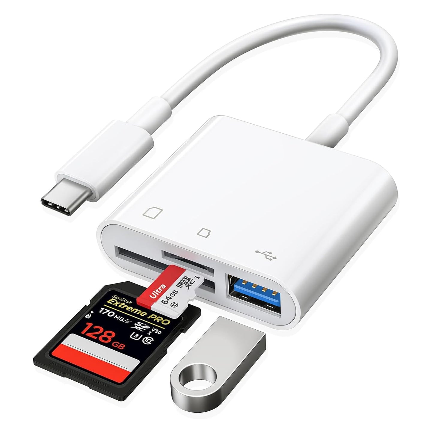 RayCue USB C USB3.0 Multi SD Card Reader, 7 in1 Memory Card Reader for SD/TF/CF/XD/MS, Drive Free for iPhone 15 pro/max, MacBook Pro/Air 2023, iPad Pro, iMac, S23, XPS 17, Surface Book 3 and More