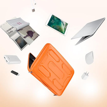 DOMISO 15.6 inch Laptop Sleeve with Handle Shockproof Waterproof EVA Protective Case for 15.6" Yoga 720 IdeaPad 310 320 ThinkPad T570/Legion 5 Gen 6/HP Envy 15/15.6" Notebooks, Orange