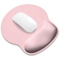 ITNRSIIET Ergonomic Mouse Pad with Wider Memory Foam Wrist Rest +17%, Curved Cushion Reduces Pressure 20%, Pain Relief, Non-Slip, Smooth, Cute Color Desk Accessory, 9.85 x 9 inch, Blush Pink