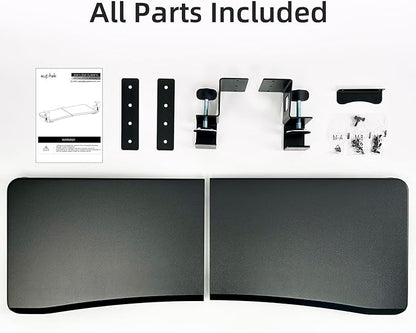 suptek Large Keyboard Tray Under Desk Pull Out with C Clamp Mount, Computer Keyboard & Mouse Tray, 34 (38 Including Clamps) x 11.8 inch Slide-Out Platform Computer Drawer for Typing, Black, DSF1LB