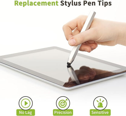 MECCANIXITY 40Pcs Replacement Stylus Pen Tips 9mm Conductive Capacitive Touch Screen Pens Tips Silicone Rubber, Black