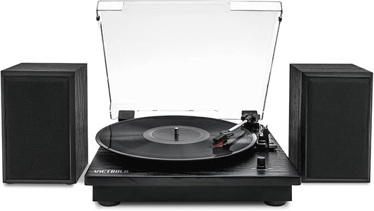 Victrola Montauk - Bluetooth Record Player with Stereo Speakers - Black
