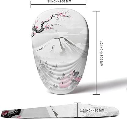 Ergonomic Mouse Pad with Wrist Support, Japanese Sakura Mouse Pad Wrist Rest Design and Non-Slip PU Base, Desktop Mousepads for Pain Relief, Desk, Computer, Office & Home, Fujiyama