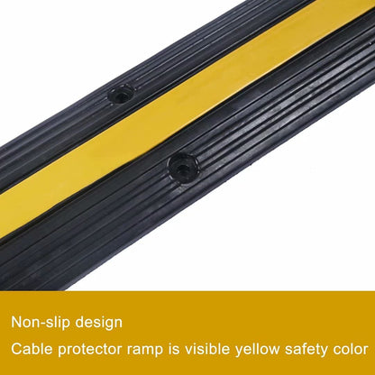 YONSHENG Rubber Cable Ramp Cord Cover Cable Protector Ramps Wire Hose Protective 1 Channel 22000Lbs Load Capacity Traffic Speed Bump for Asphalt Concrete Gravel Driveway Indoor Outdoor, 4 Pack