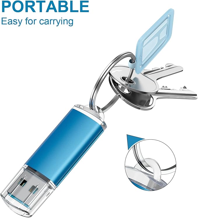 TOPESEL 2pack 128GB USB 3.0 Flash Drive High Speed 128G Thumb Drive Memory Stick Jump Drive USB Zip Drive for PC laptops, Tablets, TVs, car Audio (Blue)
