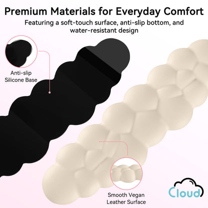 Sushret Cloud Wrist Rest for Computer Keyboard and Mouse Pad Set, Beige