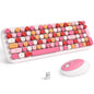 KNOWSQT Wireless Keyboard and Mouse Combo, Pale Blue Full-Sized 2.4G Silent Keycap Colorful Keyboards, USB Dongle Plug Play, Laptop, Windows, PC, Mac, Desktop