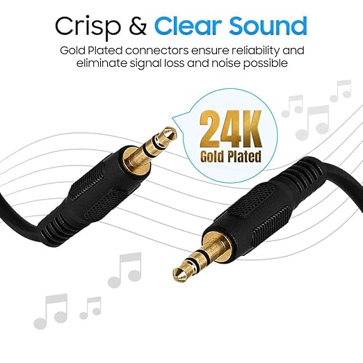 Cmple - 3.5mm Aux Male to Male Stereo Audio Cable Auxiliary Headphones Cord MP3 PC - 3 Feet