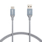 Amazon Basics Nylon Braided USB-C to USB-A 2.0 Fast Charging Cable, 480Mbps Speed, USB-IF Certified, Charge and Sync, for Apple iPhone 16/15, iPad, Samsung Galaxy, Tablets, Laptops, 3 foot, Dark Grey