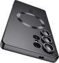 Magnetic for Samsung Galaxy S25 Ultra Case [Compatible with MagSafe][Built-in Camera Lens Protector] Slim Soft Silicone Bumper Shockproof Metallic Luster Phone Shell (Black)