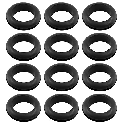 12 Pcs Rubber Grommets, 7/8" Inside Diameter 1" Drill Hole Rubber Wire Grommets for Wire, Firewall, Cables, Plugs