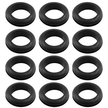 12 Pcs Rubber Grommets, 0.98" Inside Diameter 1" Drill Hole Rubber Wire Grommets O Ring Grommets for Wire, Firewall, Cables, Plugs, Automotive