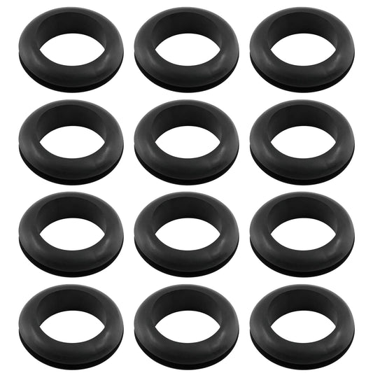 Kyuionty 12 Pcs Rubber Grommet, 3/4" ID 7/8" Hole, Black