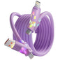 240W USB C Cable,4 in 1 Charging Cable Fast Charging & Data Sync, Multi USB Charging Cable with Breathing Light,Charger Cord for iPhone 16/15 14 13 iPad Samsung Galaxy MacBook iPad Tablets,Purple 5Ft