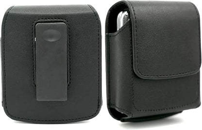 BECPLT for Galaxy Z Flip7 /6/5/4/3 Z Flip 5G Case 360 Rotating Leather Pouch Belt Case Holster for Motorola Razr 40 Ultra /40 Motorola Razr 5G Razr 2022/2019 -Black