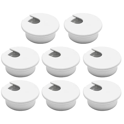 Desk Grommet 1-3/8" (35 mm), Desk Cord Hole Cover, Cable Grommet ABS Plastic, Desk Hole Grommet for Office and Home Table Cable, Detachable Cable Cord Organizer (White 8 Pcs)