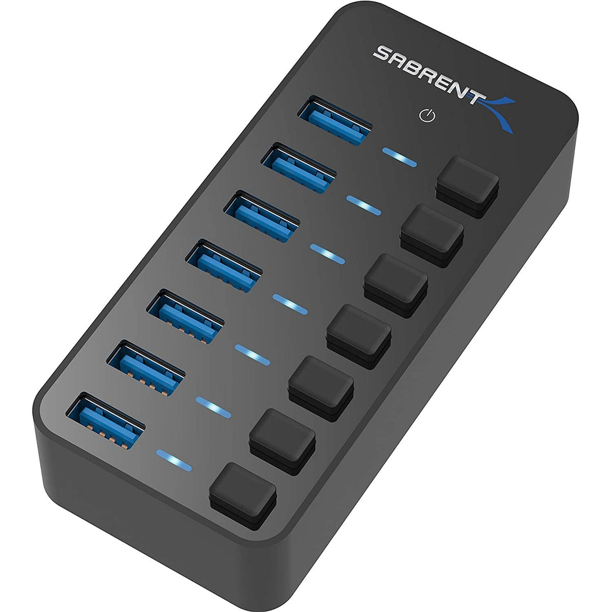 SABRENT 36W 7-Port Powered USB 3.0 Hub, Switches & LEDs (HB-BUP7)