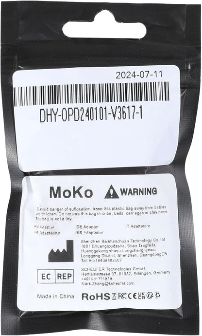 MoKo Lightning to USB C Adapter 4 Pack for iPhone 17 Air 16 16e 15 Pro Max Plus, iPad, Galaxy - NOT for Earphones/Microphone/Flash Drive/iPencil, USB-C to Lightning Adapter ONLY for Charging/Data Sync