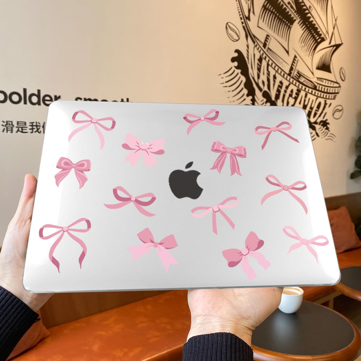 Teryeefi Case for M5 M4 MacBook Pro 14 inch 2025 2024 2023 2021 M4 A3112 A3401 A3185 M3 A2918 A2992 M2 A2779 M1 A2442, Hard Shell Cover + Keyboard Cover for 14 inch MacBook Pro, Cute Pink Bows