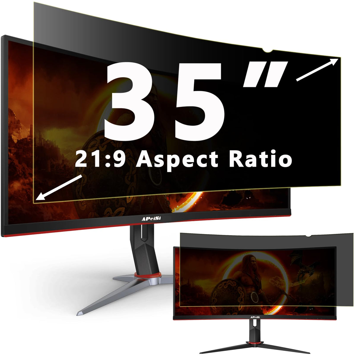 APeiSi 22 Inch Privacy Screen Filter for Widescreen 16:10 Monitor | Privacy Shield | Anti-Glare | Anti-Blue light Protector | Eye Protection | Computer Security Private Filter